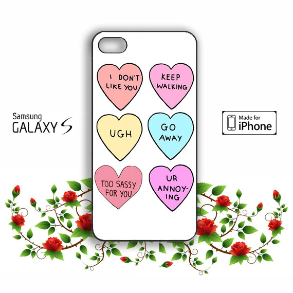 Sassy Candy Hearts Samsung Galaxy S3 S4 S5 Case, Iphone 4 4s 5 5s 5c Case, Ipod Touch 4 5 Case